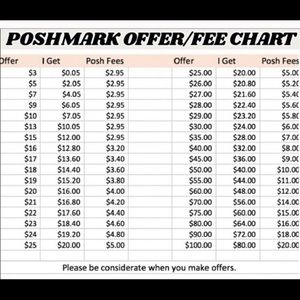 PLEASE REMEMBER WHEN CONSIDERING AN ITEM THAT POSH TAKES THEIR FEES OUT!!